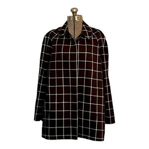 LAUREN RALPH LAUREN CLASSY WOMEN'S BLACK WHITE WINDOW PANE COAT SIZE LAR…